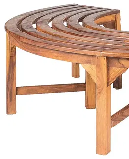 Záhradné lavice DEOKORK Záhradná kruhová lavica z teaku AGNES II bez chrbta
