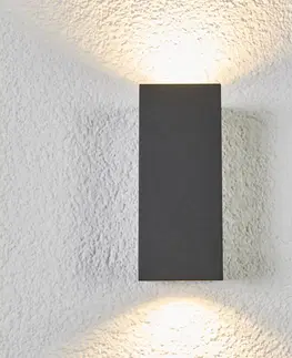 Vonkajšie nástenné svietidlá Lucande 2-plameň vonkajšie nástenné svietidlo Xava grafit