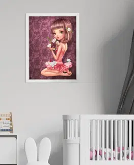 Obrazy do detskej izby Obraz na stenu - Dievča s malým ježkom
