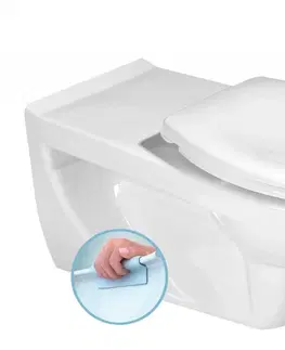 Kúpeľňa SAPHO - HANDICAP WC závesné predĺžené 37,5x73cm, Rimless, biela K670-002