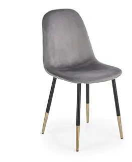 Čalúnené stoličky Stolička K379 velvet/kov popol 45x48x88
