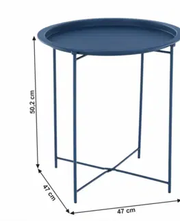Konferenčné stolíky Príručný stolík s odnímateľnou táckou, tmavomodrá, RENDER
