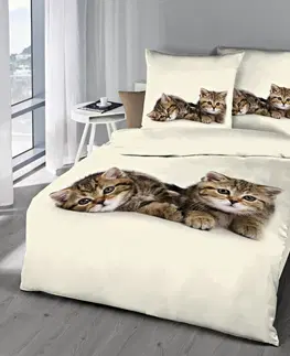 Bavlnené Obliečky na jednolôžko Mačka