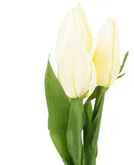 Kvety Umelá kytica tulipánov krémová, 50 cm 