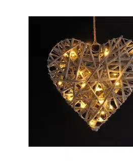 Vianočné osvetlenie  LED ratanové srdce 30x LED 2x AA 30cm 1V245