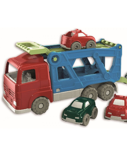 Hračky - dopravné stroje a traktory ANDRONI - RECYKLÁCIA Autotransportér so 4 autami - 49 cm