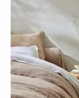 Bavlnené Jednofarebná posteľná bielizeň, zn. Colombine, zapratý ľan