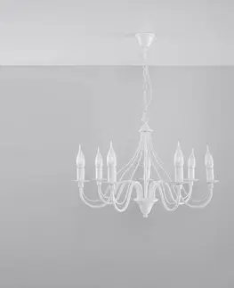 Klasické lustre do obývačky Luster Minerwa 7 A-0215 biely