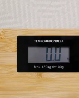 Osobné váhy TEMPO-KONDELA BAMOA, digitálna osobná váha, prírodný bambus