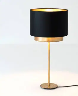 Stolové lampy Holländer Stolová lampa Mattia, čierny/zlatý chintz
