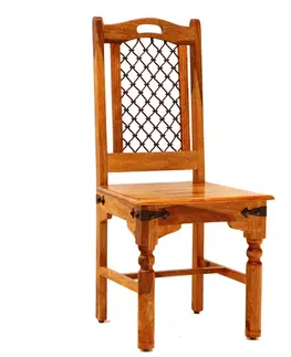 Jedálenské stoličky Stolička Jali s kovovým výpletom z indického masívu palisander