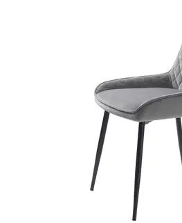 Stoličky - moderné Furniria 26143 Dizajnová jedálenská stolička Dana sivý zamat