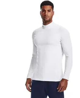 Funkčné oblečenie Under Armour Pánske tričko ColdGear Armour Fitted Mock White  XXL