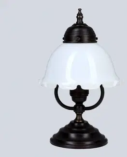 Stolové lampy Berliner Messinglampen Starožitno-rustikálna stolová lampa Karl