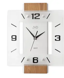 Hodiny  Drevené sklenené tiché hodiny JVD NS22016/11, 35cm