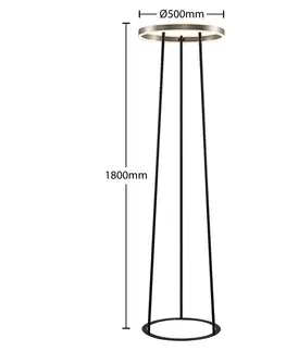Stojacie lampy Lucande Lucande Seppe stojaca LED lampa, Ø 50 cm, nikel