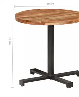 Jedálenské stoly Bistro stôl okrúhly hnedá / čierna Dekorhome ø 60 cm