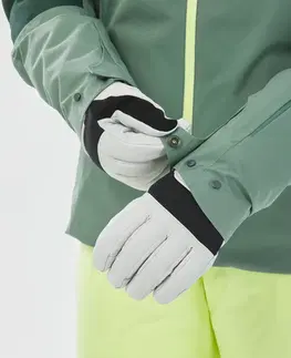 bundy a vesty Dámska lyžiarska bunda 500 zelená