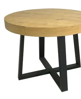 Jedálenské stoly Rozkladací stôl St-971 100/140x100cm hrboľatý dub
