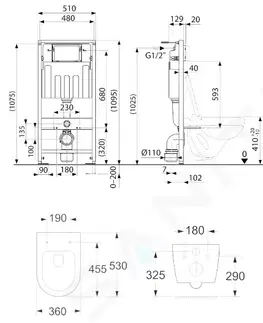 Kúpeľňa Kielle - Genesis Set predstenovej inštalácie, WC so sedátkom softclose a tlačidla Gemini II, biela / chróm 30505SS17