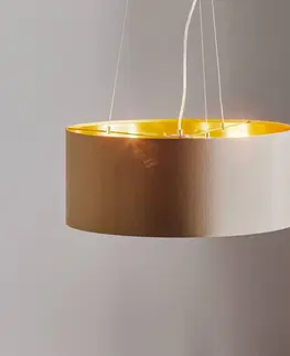 Závesné svietidlá EGLO Závesná lampa Maserlo okrúhle, taupe-zlatá