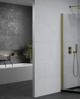Vane MEXEN/S - Pretória sprchovací kút 100x70, transparent, zlatá + sprchová vanička vrátane sifónu 852-100-070-50-00-4070G