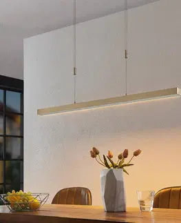 Závesné svietidlá Lucande Závesné LED svietidlo Merrit nastaviteľné mosadz