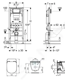 Záchody GEBERIT - Duofix Modul na závesné WC s tlačidlom Sigma30, matný chróm/chróm + Ideal Standard Tesi - WC a doska, Aquablade, SoftClose 111.300.00.5 NU7