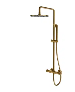 Sprchy a sprchové panely OMNIRES - CONTOUR termostatický sprchový stĺp zlatá kartáčovaná /GLB/ CT8044GLB