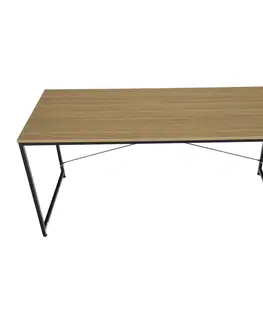 Písacie a pracovné stoly KONDELA Mellora 150 písací stôl dub / čierna