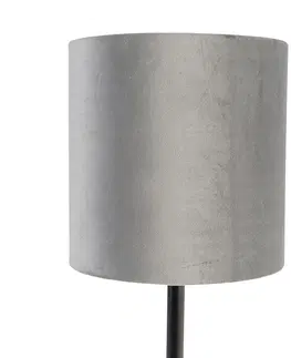 Stolove lampy Moderná stolná lampa čierna so sivým tienidlom 25 cm - Simplo