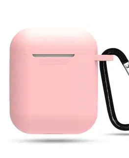 Slúchadlá Ružový silikónový obal s karabinkou pre Apple AirPods MMEF2ZM/A