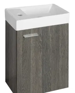 Kúpeľňa AQUALINE - ZOJA skrinka s keramickým umývadlom 40x22 cm, mali wenge 51049MW-02