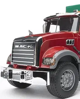 Hračky - dopravné stroje a traktory BRUDER - 2812 Nákladné auto MACK Granit smetiar zelený