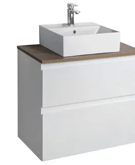 Kúpeľňa AQUALINE - ALTAIR Nábytková zostava do kúpeľne, šírka 67,6 cm, biela/dub emporio AI270-01