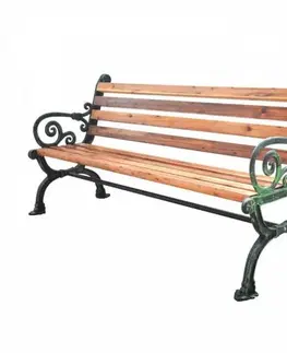 Záhradné stoličky a kreslá Kinekus Parková lavica MÁRIA liatina + drevo