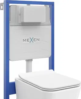 Kúpeľňa MEXEN/S - WC predstenová inštalačná sada Fenix Slim s misou WC Cube + sedátko softclose, biela 61030924000