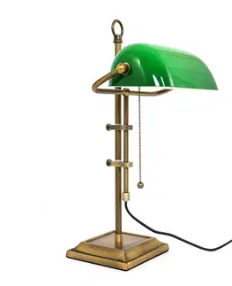 Stolové lampy na písací stôl Steinhauer Stolová lampa Ancilla nastaviteľná bronzová/zelená