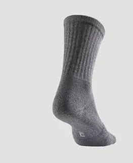 bedminton Tenisové ponožky RS 500 vysoké 3 páry sivé