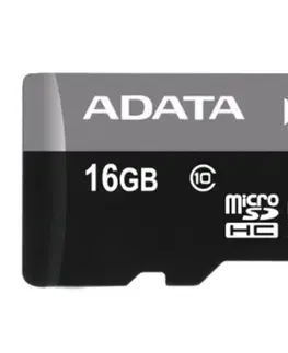 Pamäťové karty A-Data Micro SDHC Premier 16GB + SD adaptér, UHS-I, Class 10 - rýchlosť 30 MB/s (AUSDH16GUICL10-RA1)