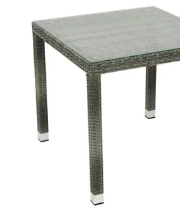 Stolčeky DEOKORK Záhradný ratanový stôl NAPOLI 80x80 cm (sivá)