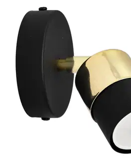 Svietidlá  LED Nástenné bodové svietidlo TUBSSON 1xGU10/6,5W/230V čierna/zlatá 