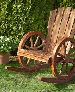 Záhradný a campingový nábytok Záhradné drevené hojdacie kreslo