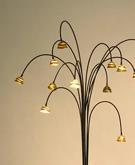 Stojacie lampy Holländer Stojaca LED lampa Fontaine hnedá-zlatá