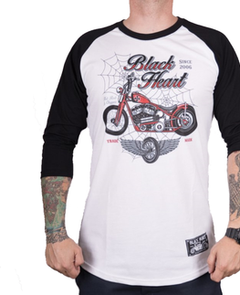 Pánske tričká Tričko s dlhým rukávom BLACK HEART Red Baron Chopper biela - L