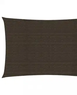 Stínící textilie Tieniaca plachta obdĺžniková HDPE 2 x 5 m Dekorhome Hnedá