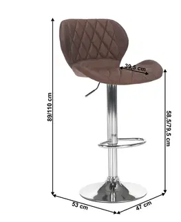 Barové stoličky Barová stolička, hnedá/chróm, SOFALA