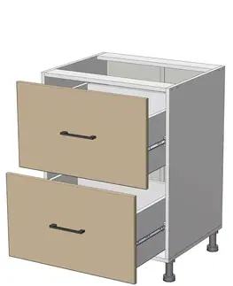 Kuchynské skrinky dolná skrinka so zásuvkami š.60, v.82, Modena LD11S6082, grafit / jaseň