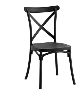 Záhradné stoličky a kreslá Stohovateľná stolička, čierna, SAVITA