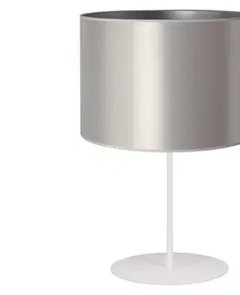 Lampy   - Stolná lampa CANNES 1xE14/15W/230V 20 cm strieborná/biela 